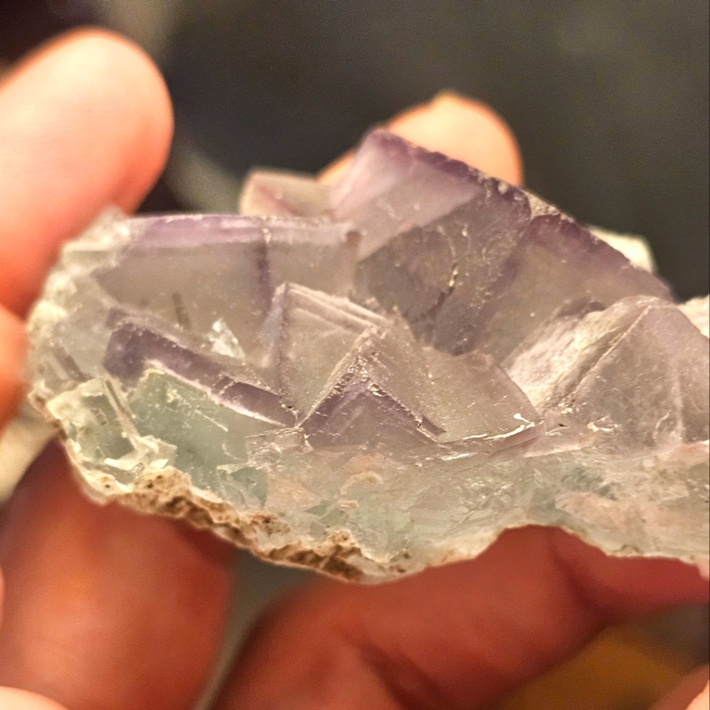 Purple and Blue Fluorite Cluster